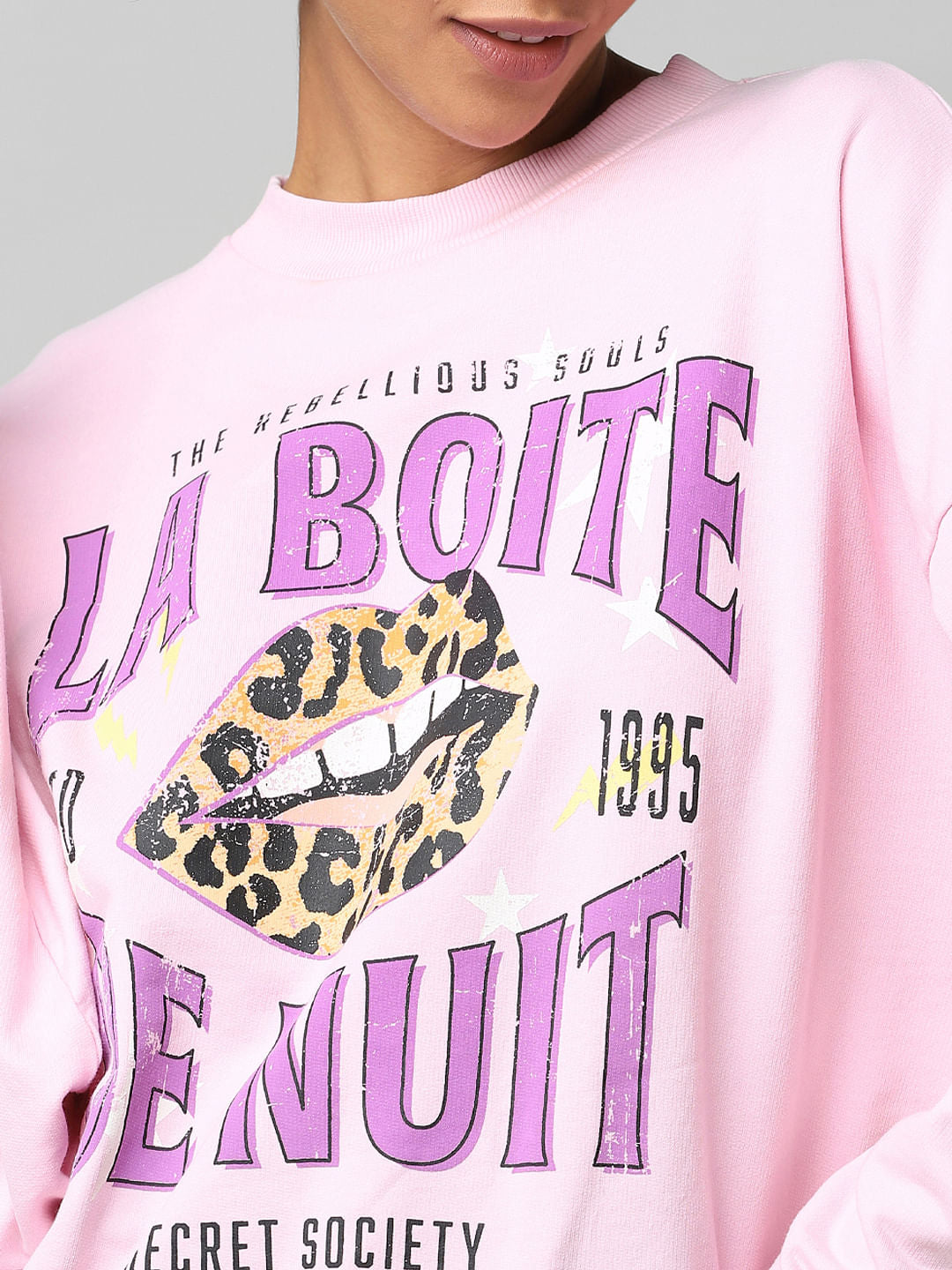 Pink Typographic Print Sweatshirt