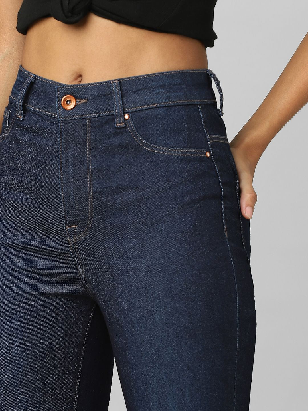 Dark Blue High Waist Skinny Jeans