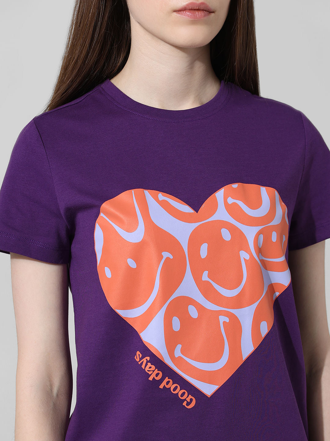 Purple Graphic Print T-Shirt