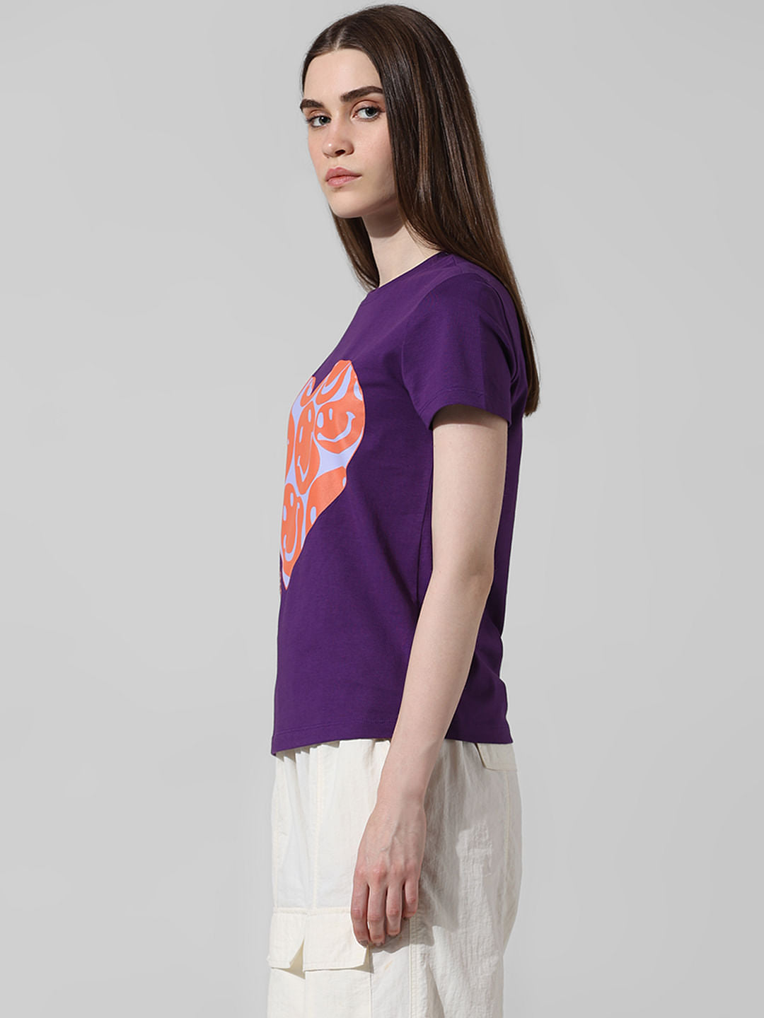 Purple Graphic Print T-Shirt
