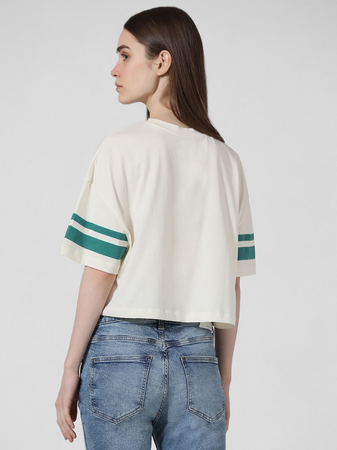 White Printed Oversized T-Shirt