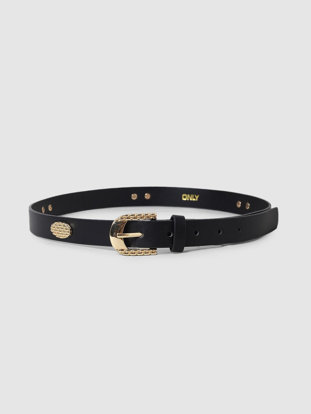 Black Golden Stud Detail Jeans Belt