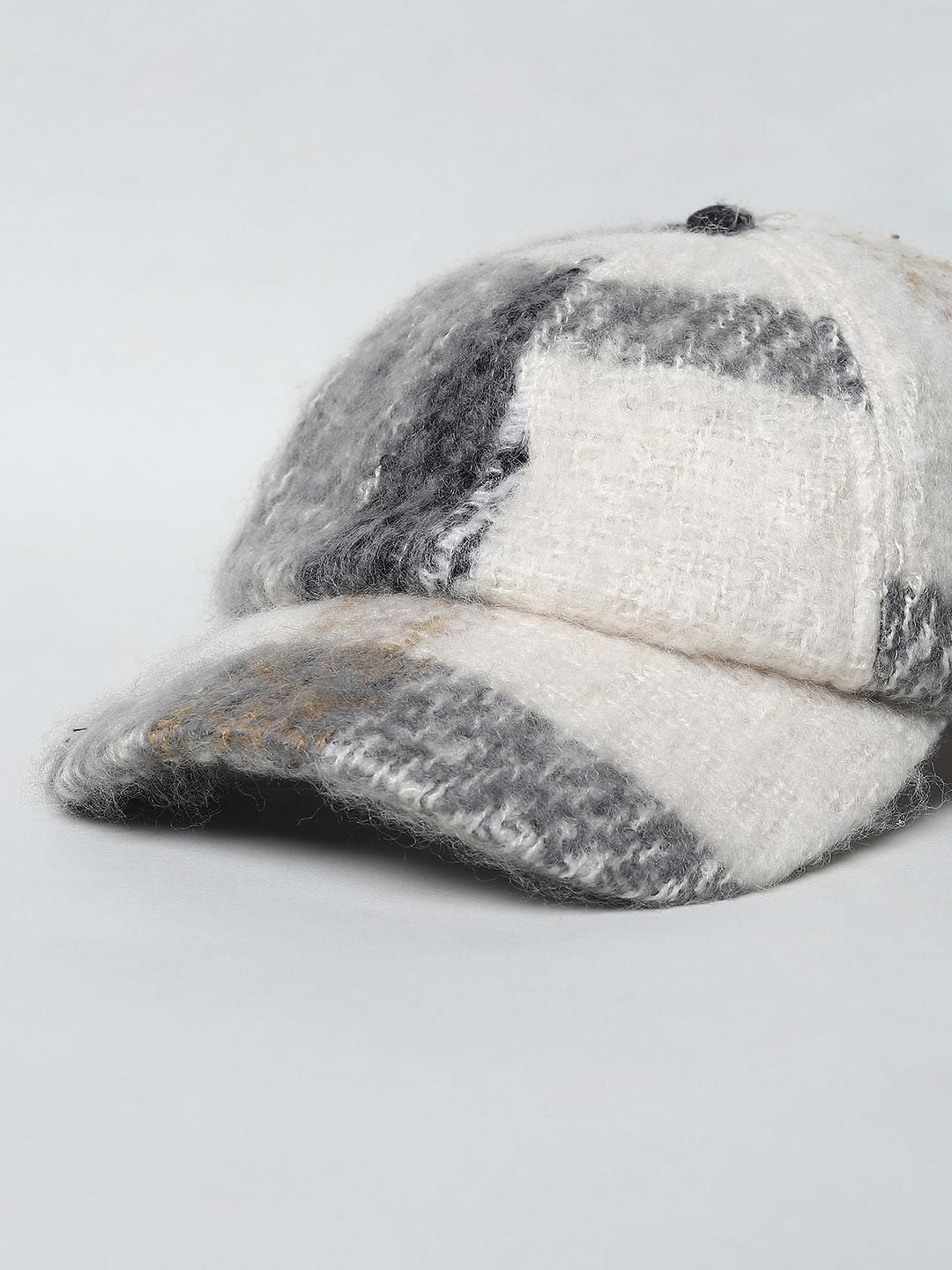 Black Check Brushed Cap