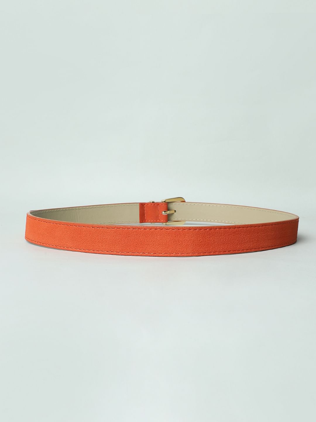 Orange Faux Suede Belt