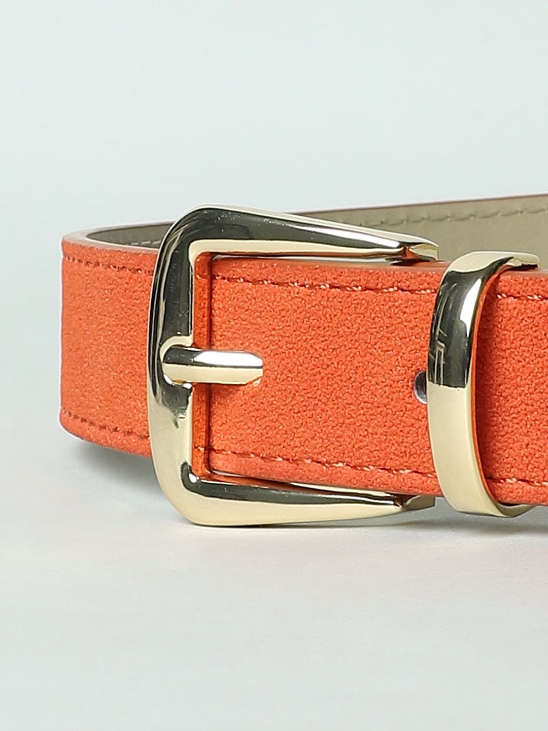 Orange Faux Suede Belt