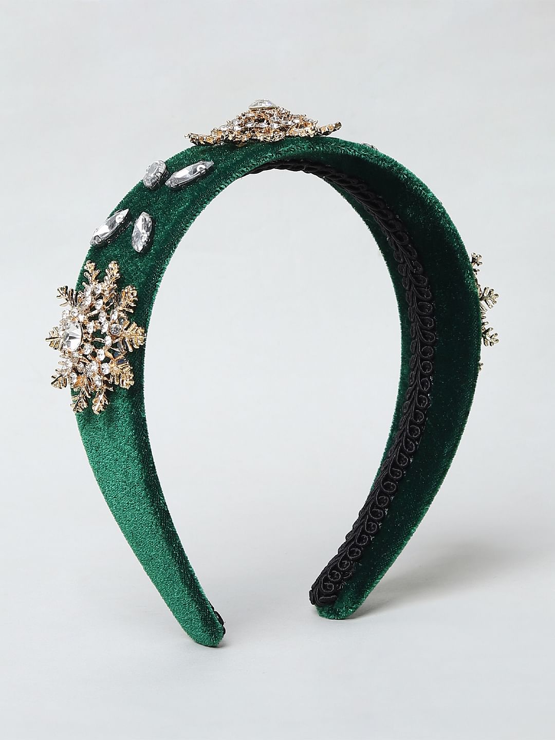 Green Rhinestone Embellished Hairband