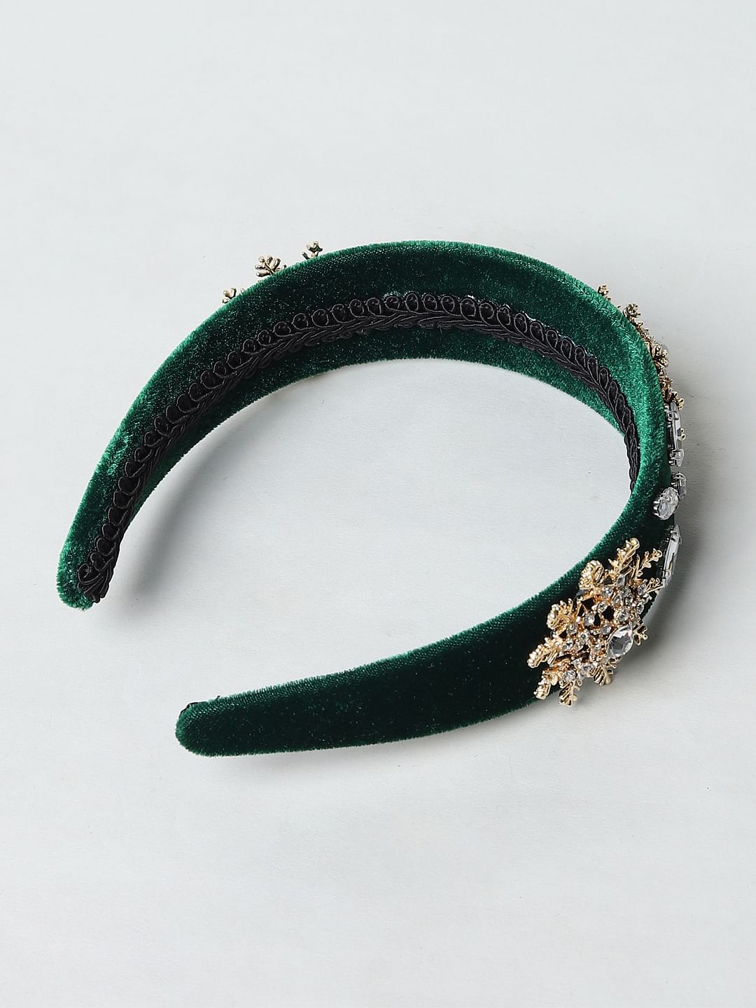 Green Rhinestone Embellished Hairband