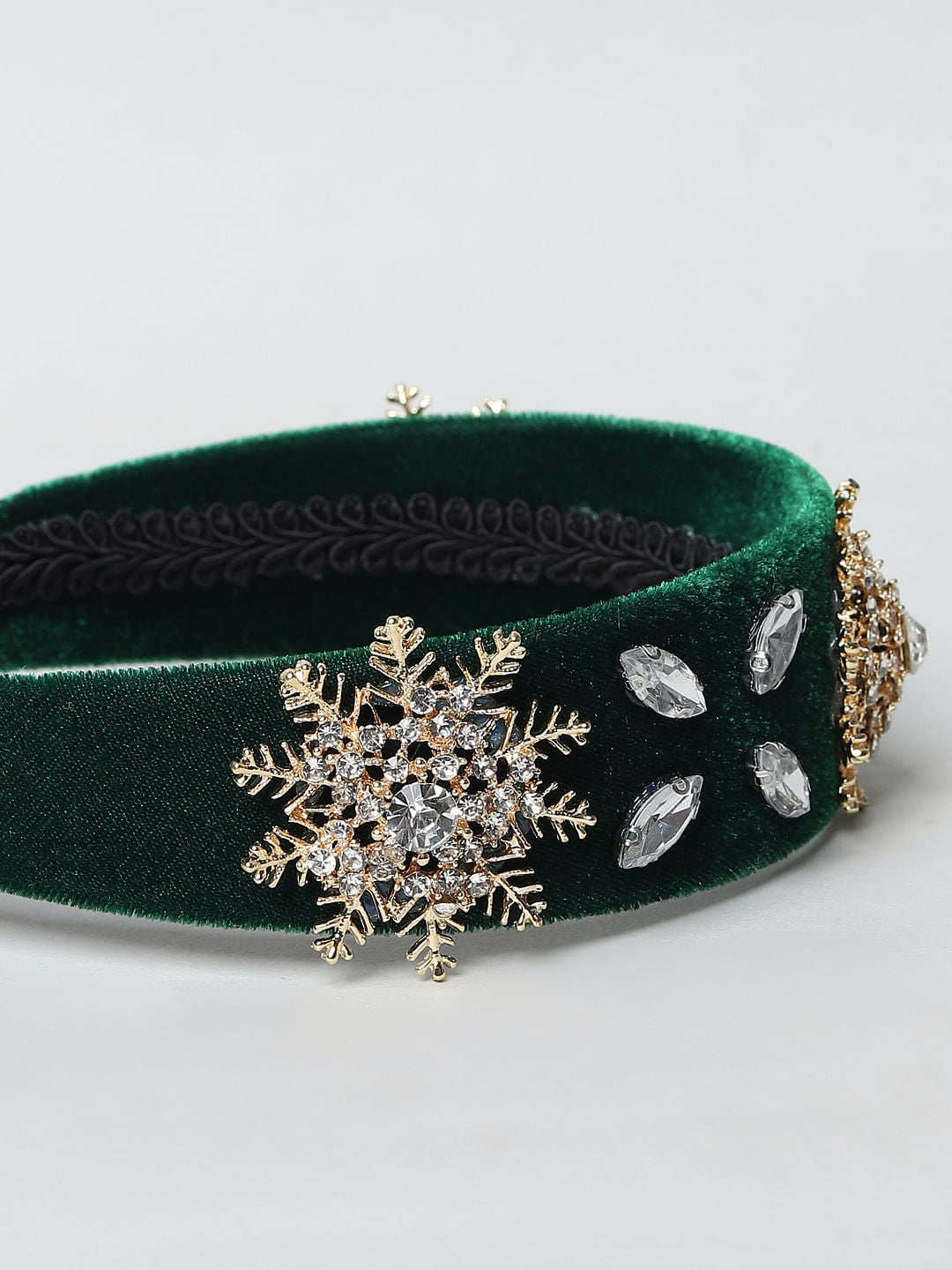 Green Rhinestone Embellished Hairband