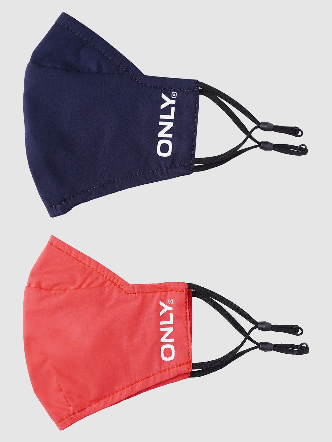 Pink & Blue Logo Print Masks - Pack Of 2