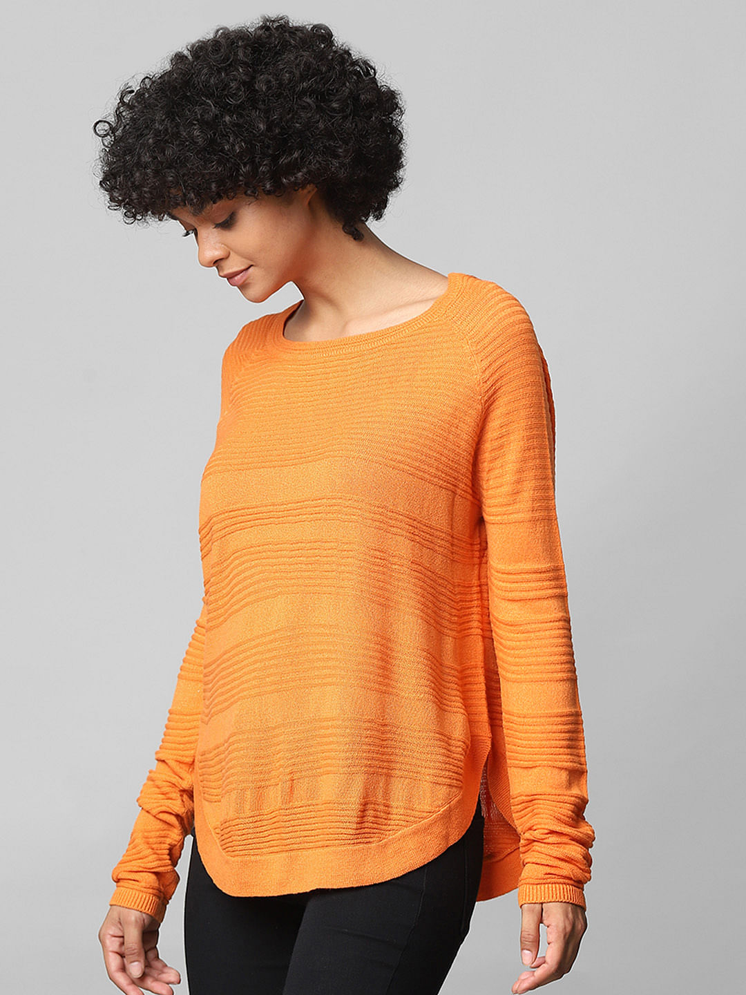 Orange Knitted Pullover