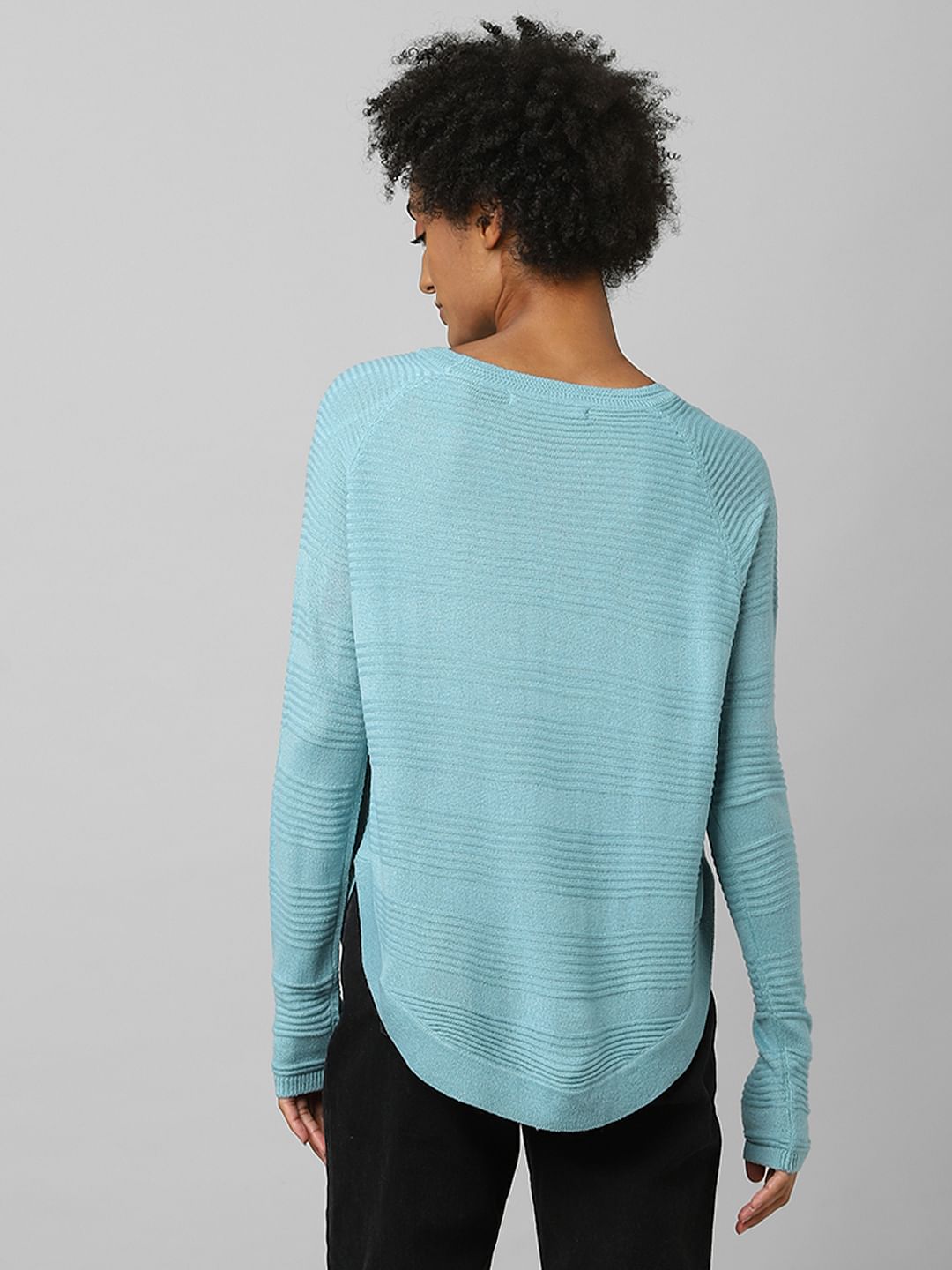 Turquoise Knitted Pullover