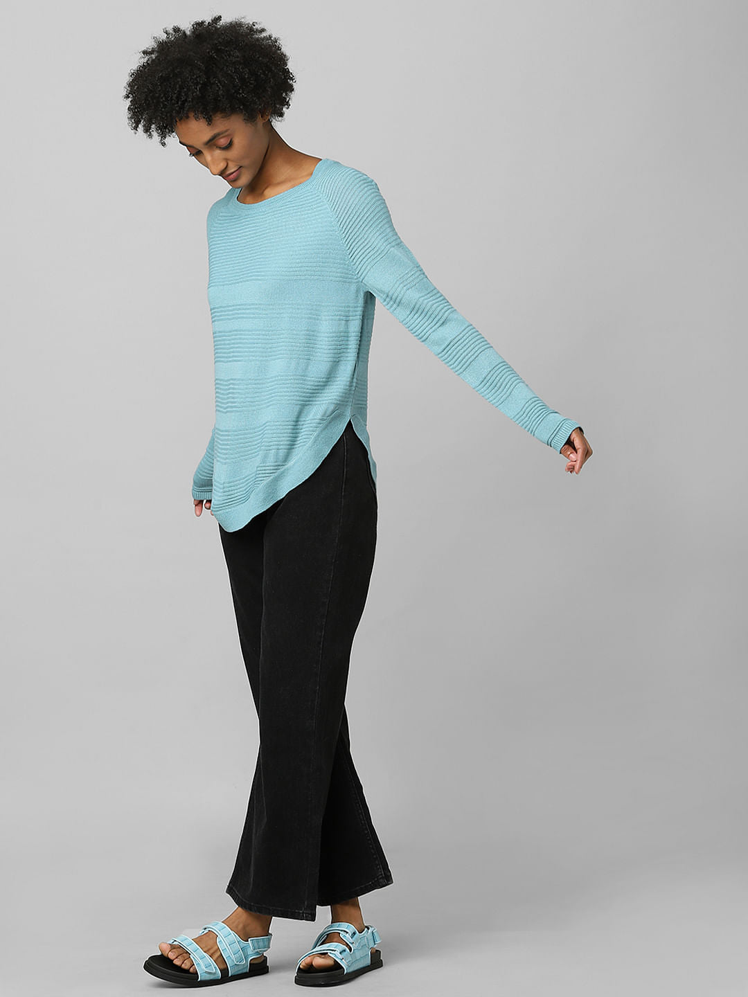 Turquoise Knitted Pullover