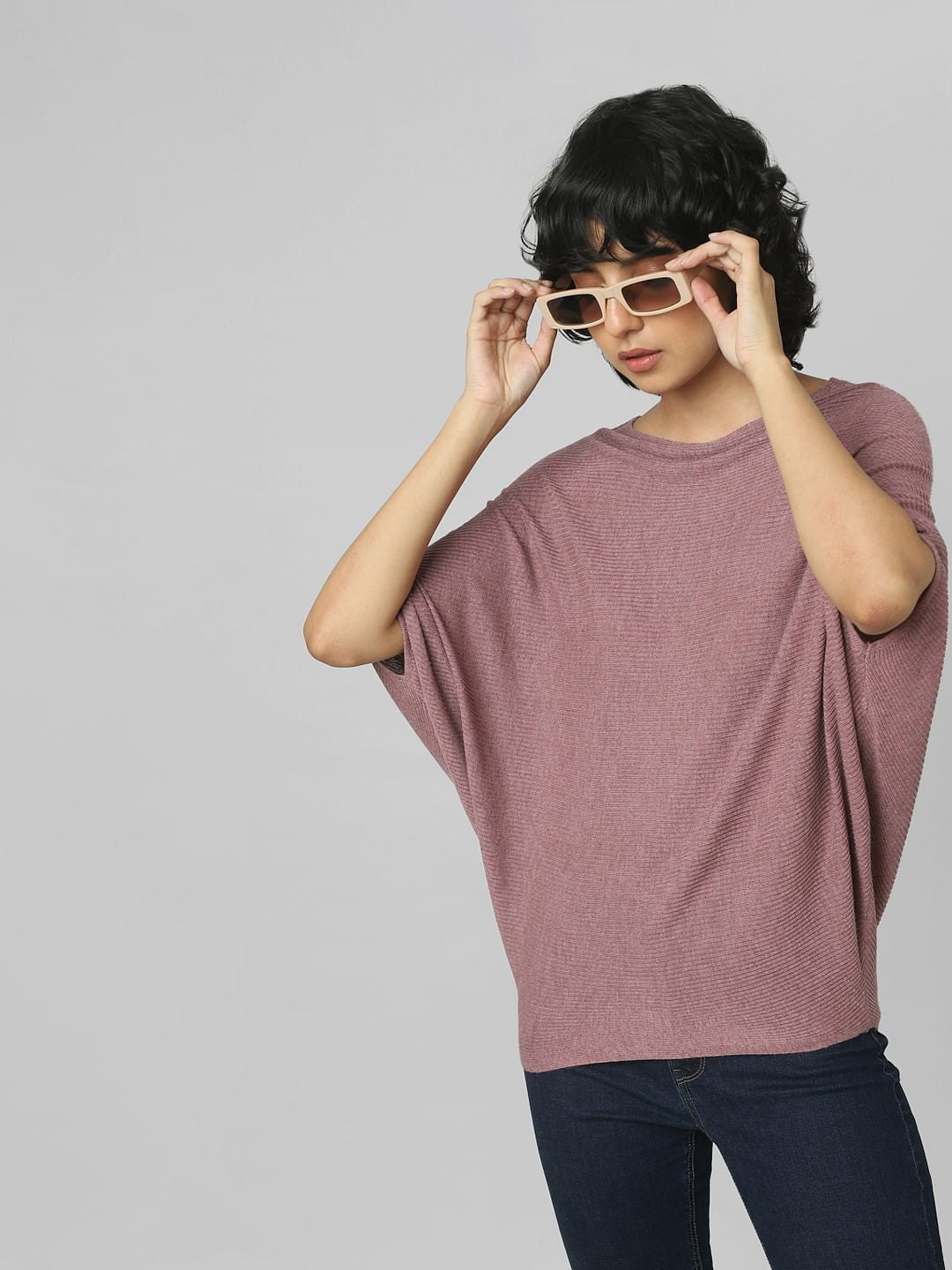 Pink Bat Sleeves Pullover