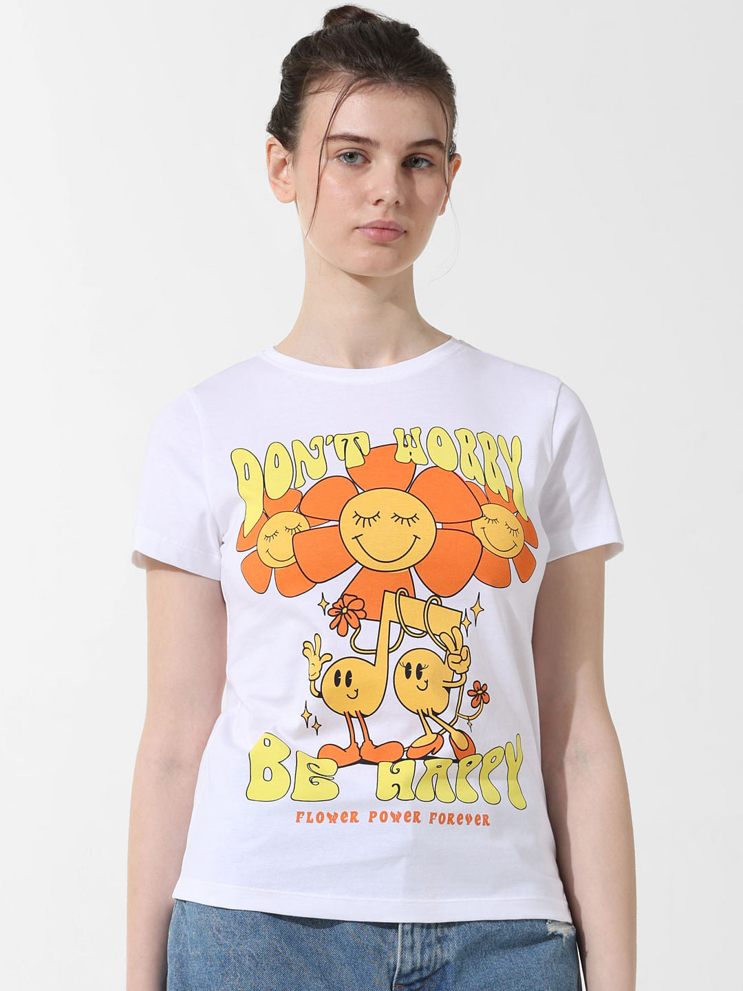 White Printed T-Shirt