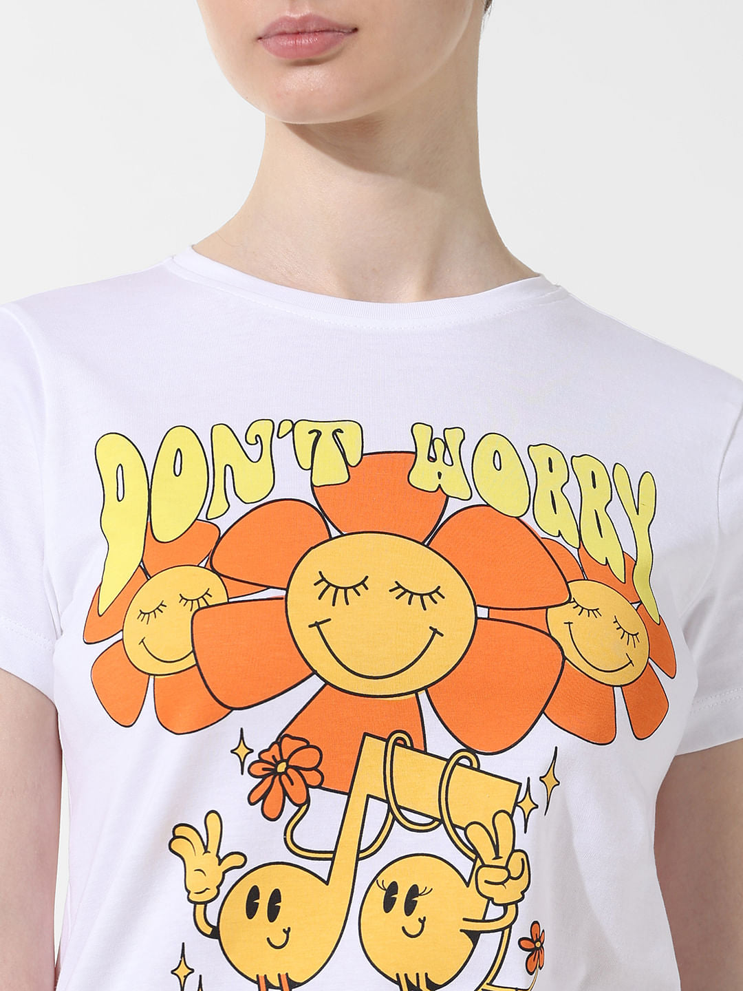 White Printed T-Shirt