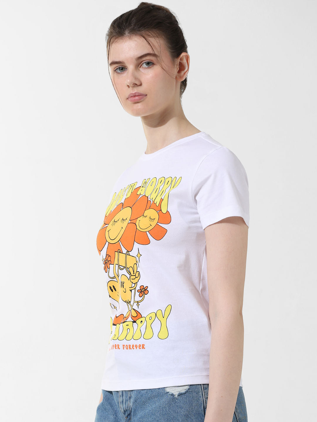 White Printed T-Shirt