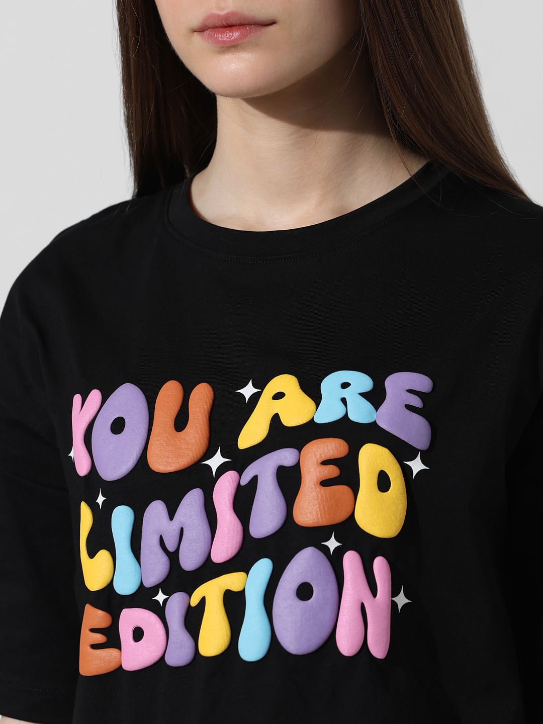 Black Printed Boxy Fit T-Shirt