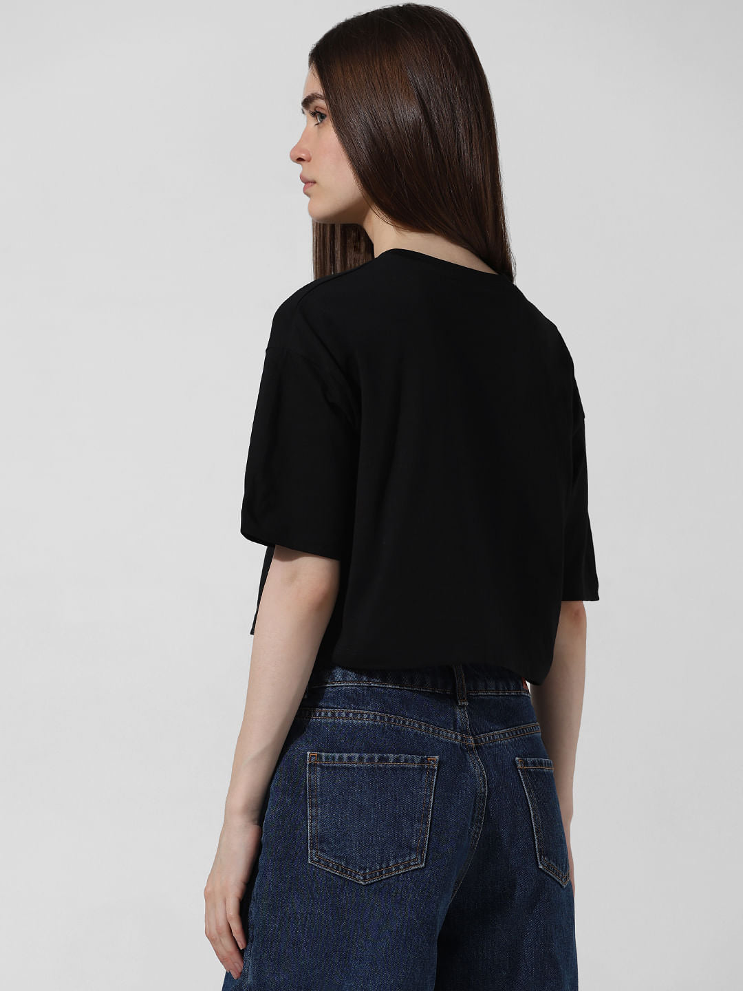 Black Printed Boxy Fit T-Shirt