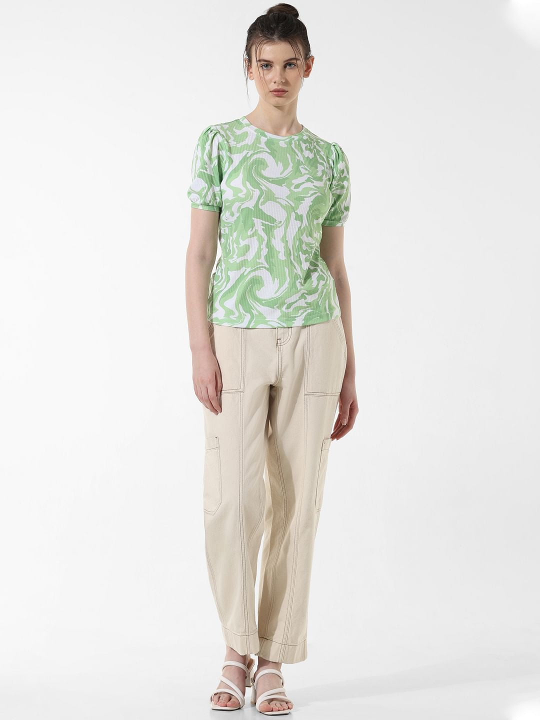 Green Abstract Print T-Shirt