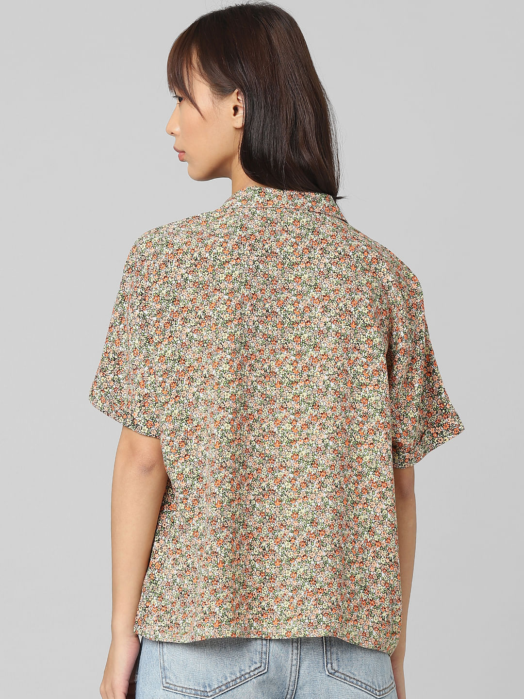 Yellow Floral Print Shirt