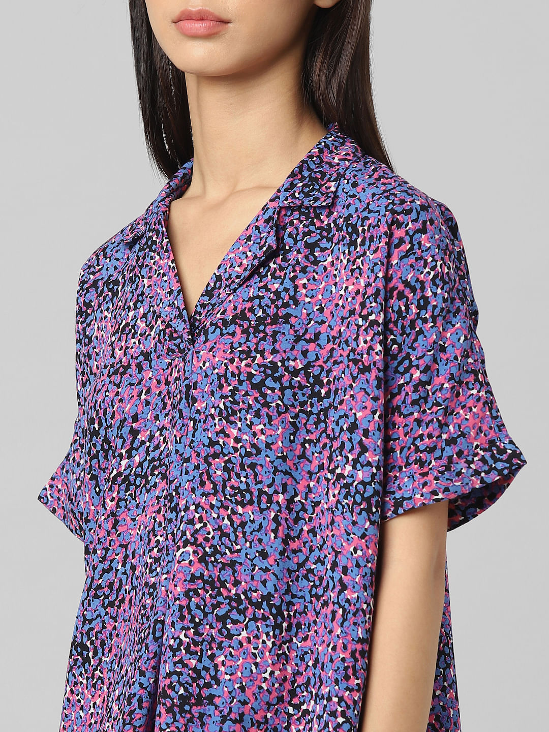 Blue Floral Print Shirt
