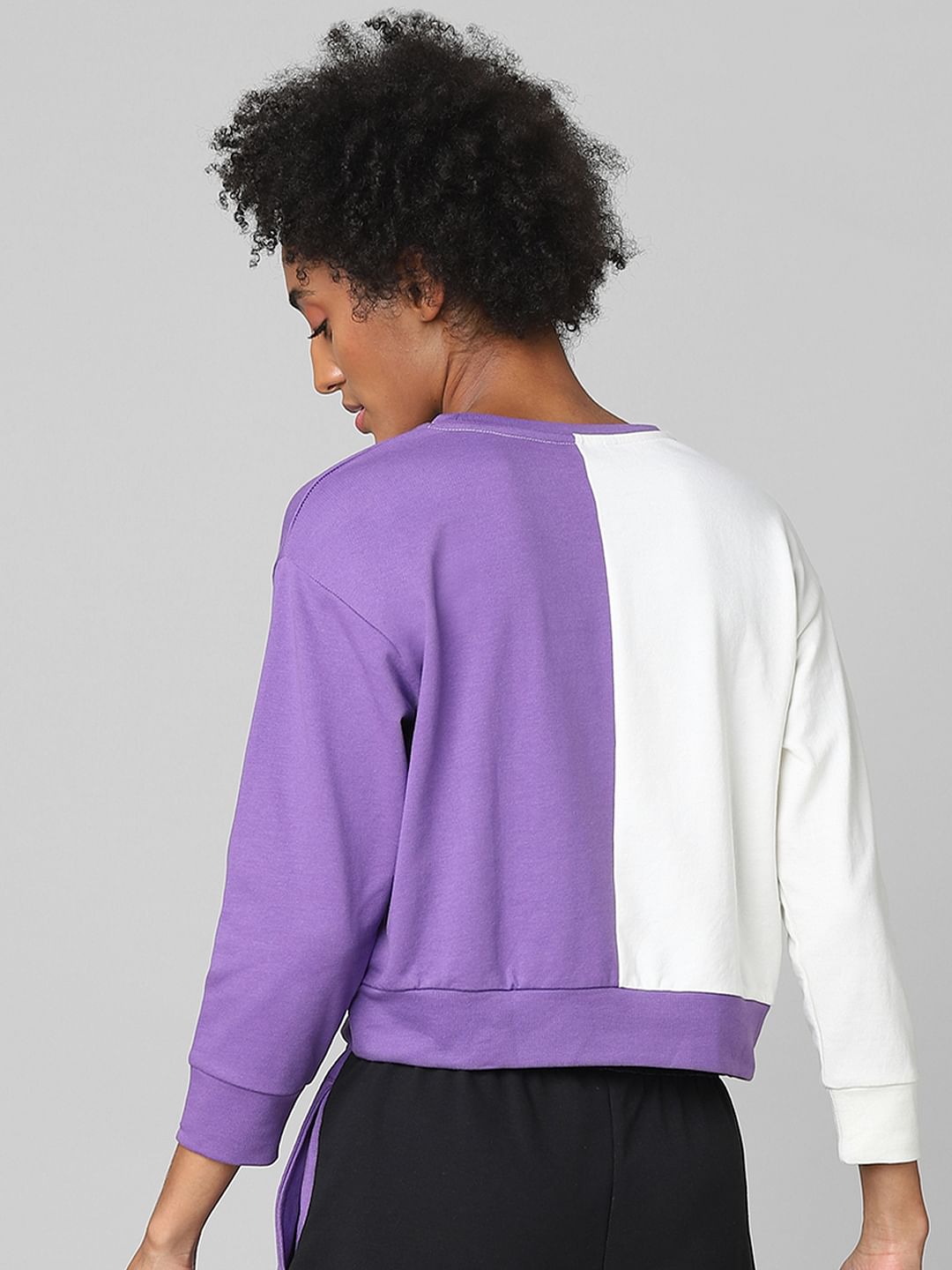 Purple Colourblocked Co-Ord Sweatshirt