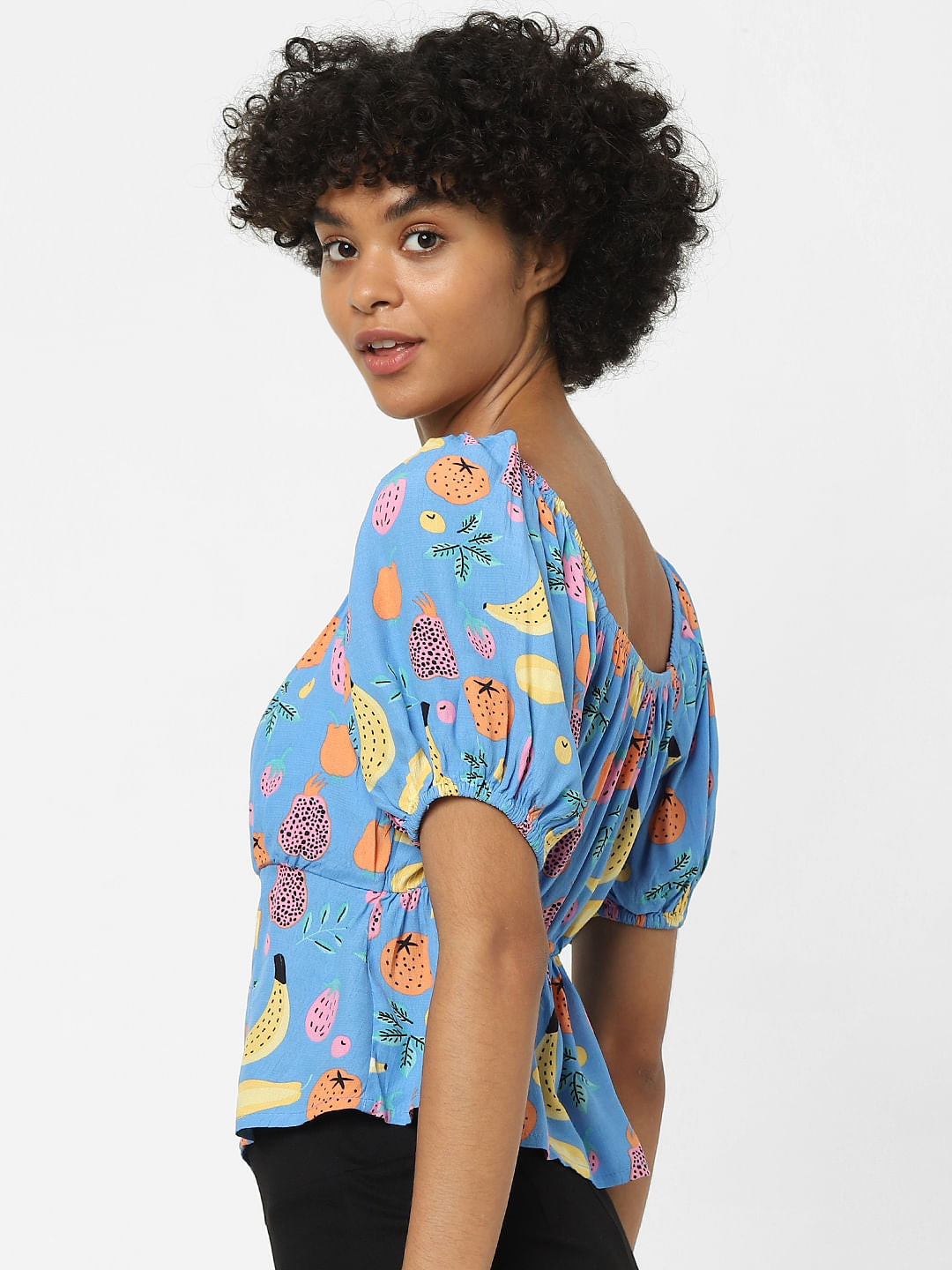 Blue Graphic Print Top