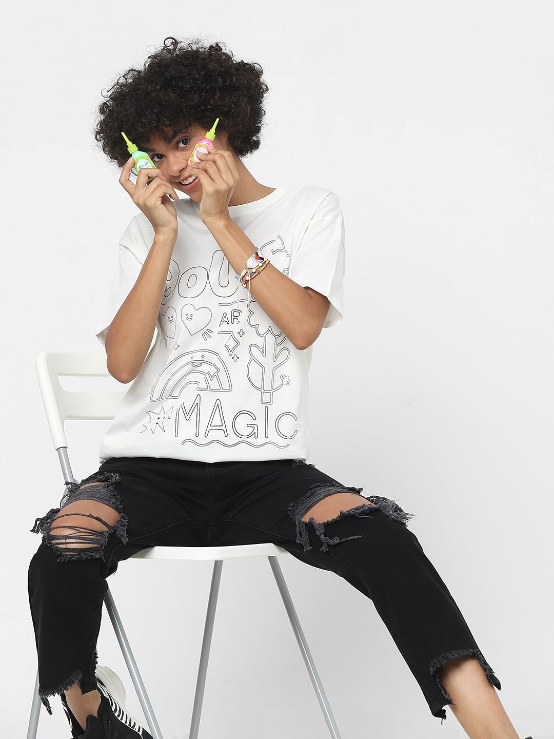 Only X Fevicryl White Diy Colouring T-Shirt & Kit