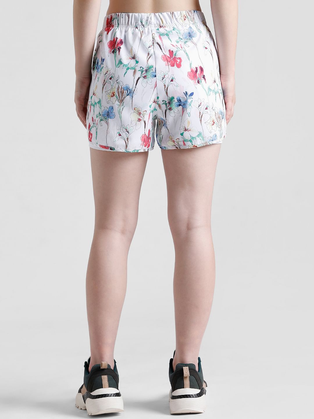 Play White Double Layered Training Shorts