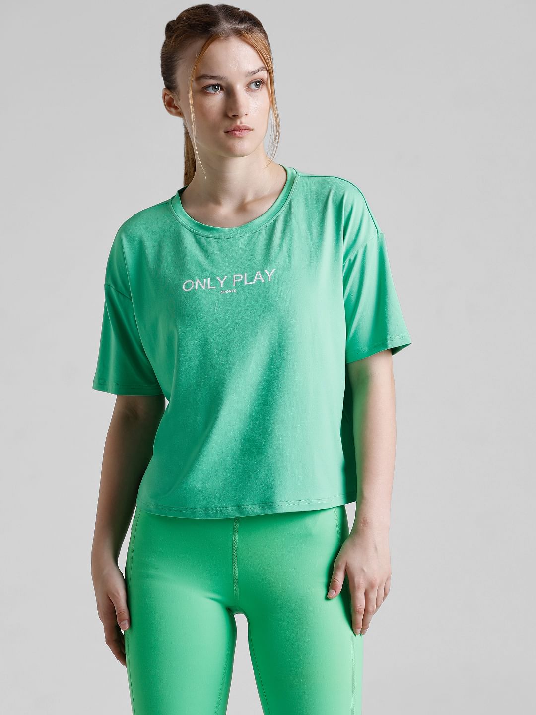 Play Green Boxy Fit Training T-Shirt
