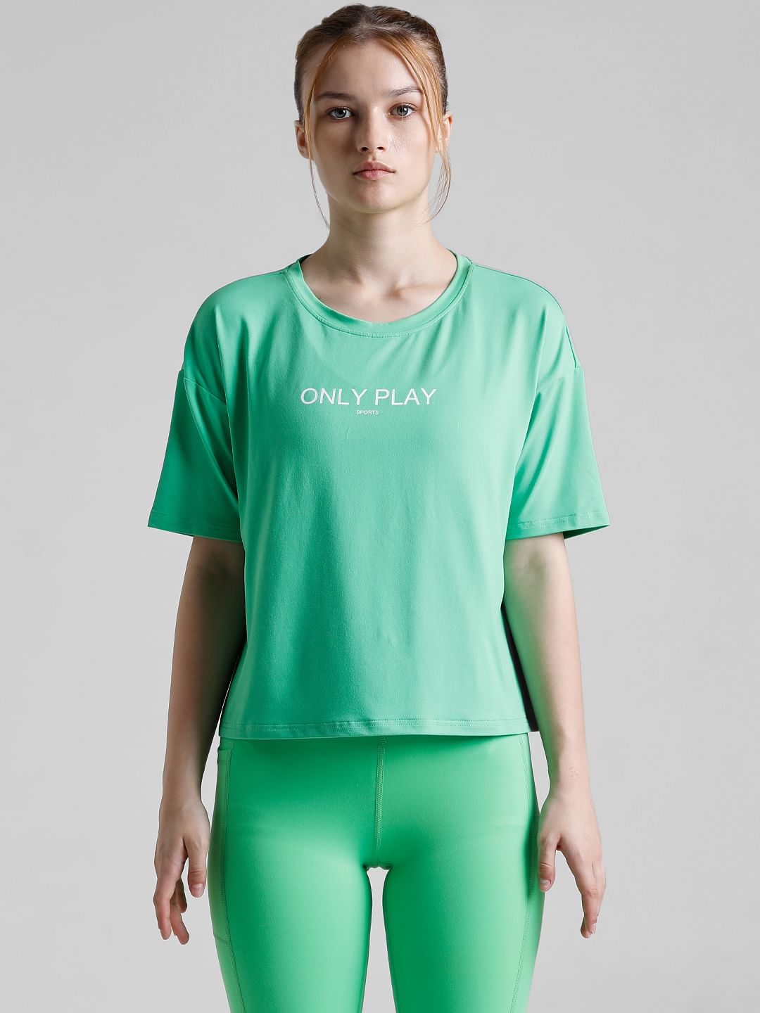Play Green Boxy Fit Training T-Shirt