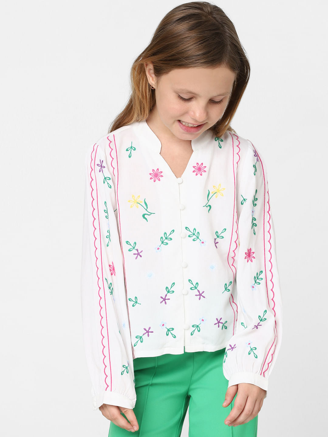 White Embroidered Top