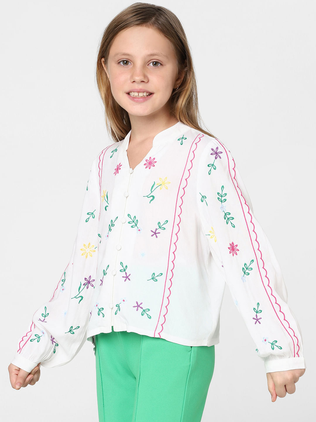 White Embroidered Top