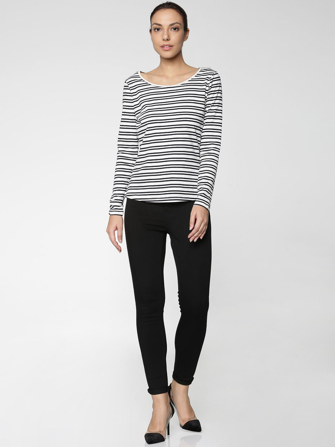 Black Mid Rise Ankle Length Skinny Fit Jeans