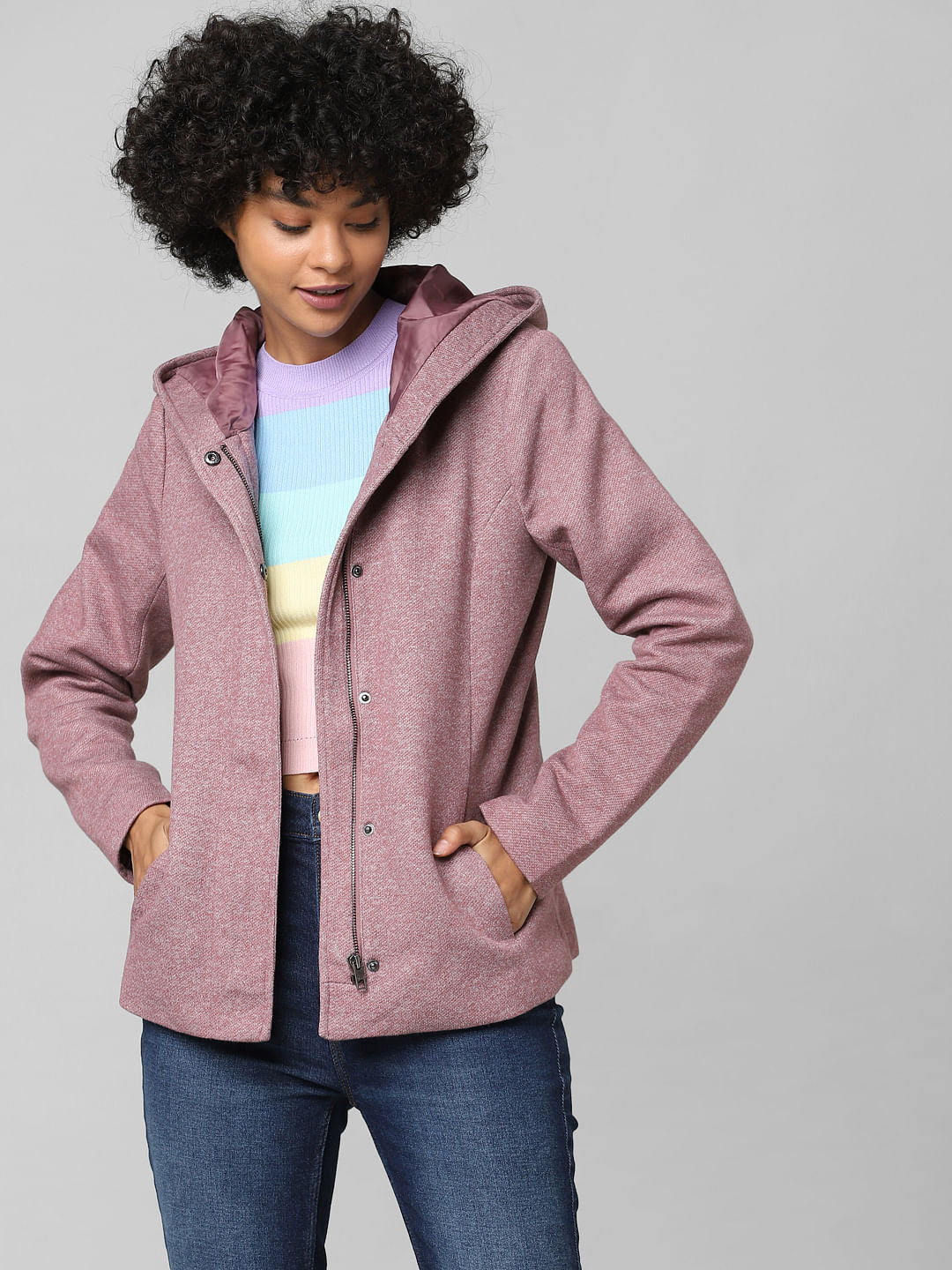 Mauve Hooded Coat