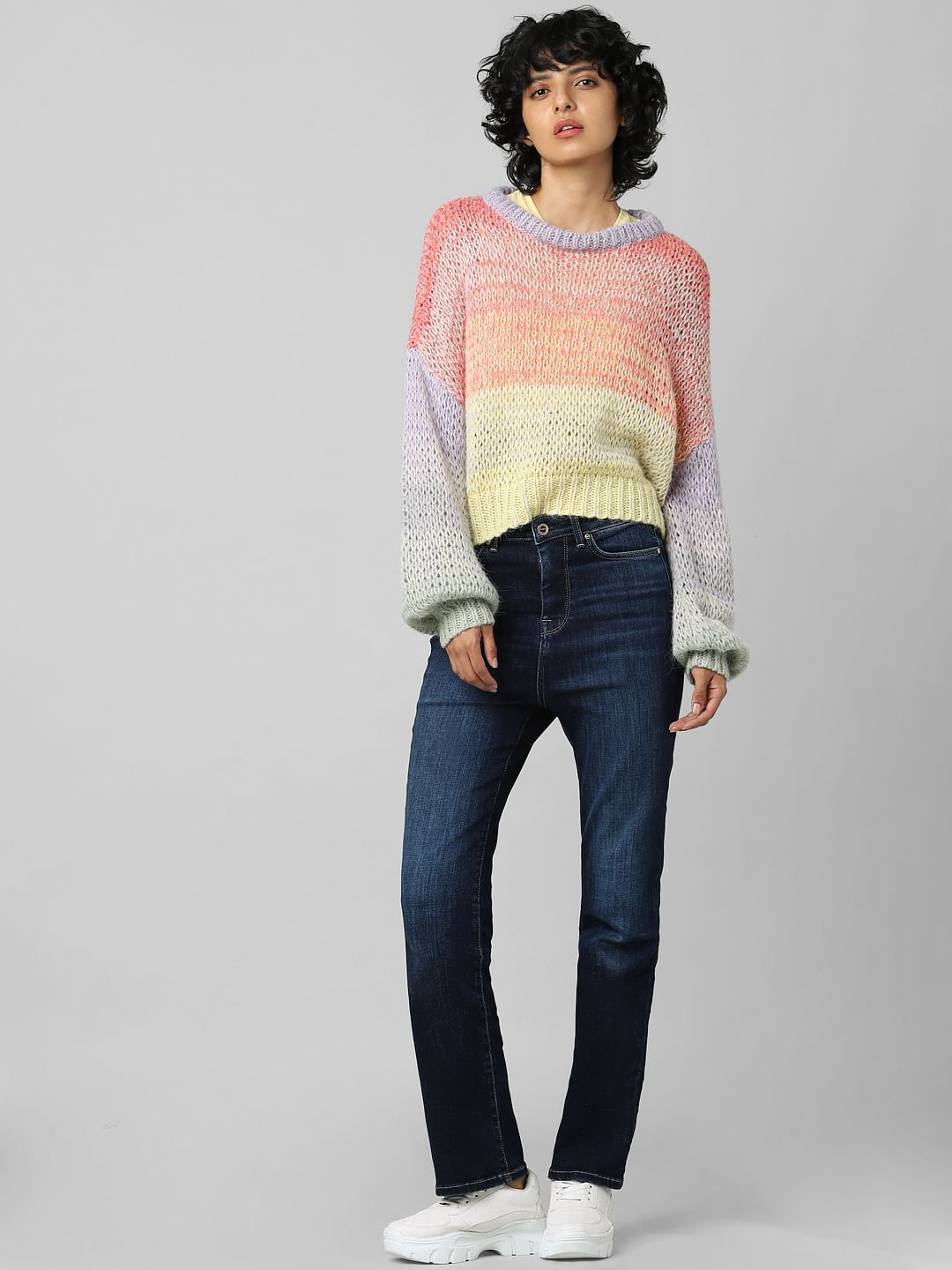 Purple Colourblocked Pullover