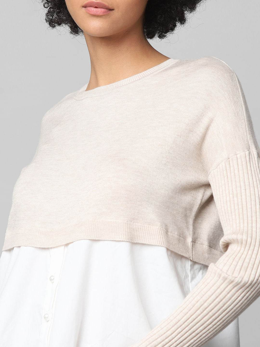 White Shirt Insert Pullover