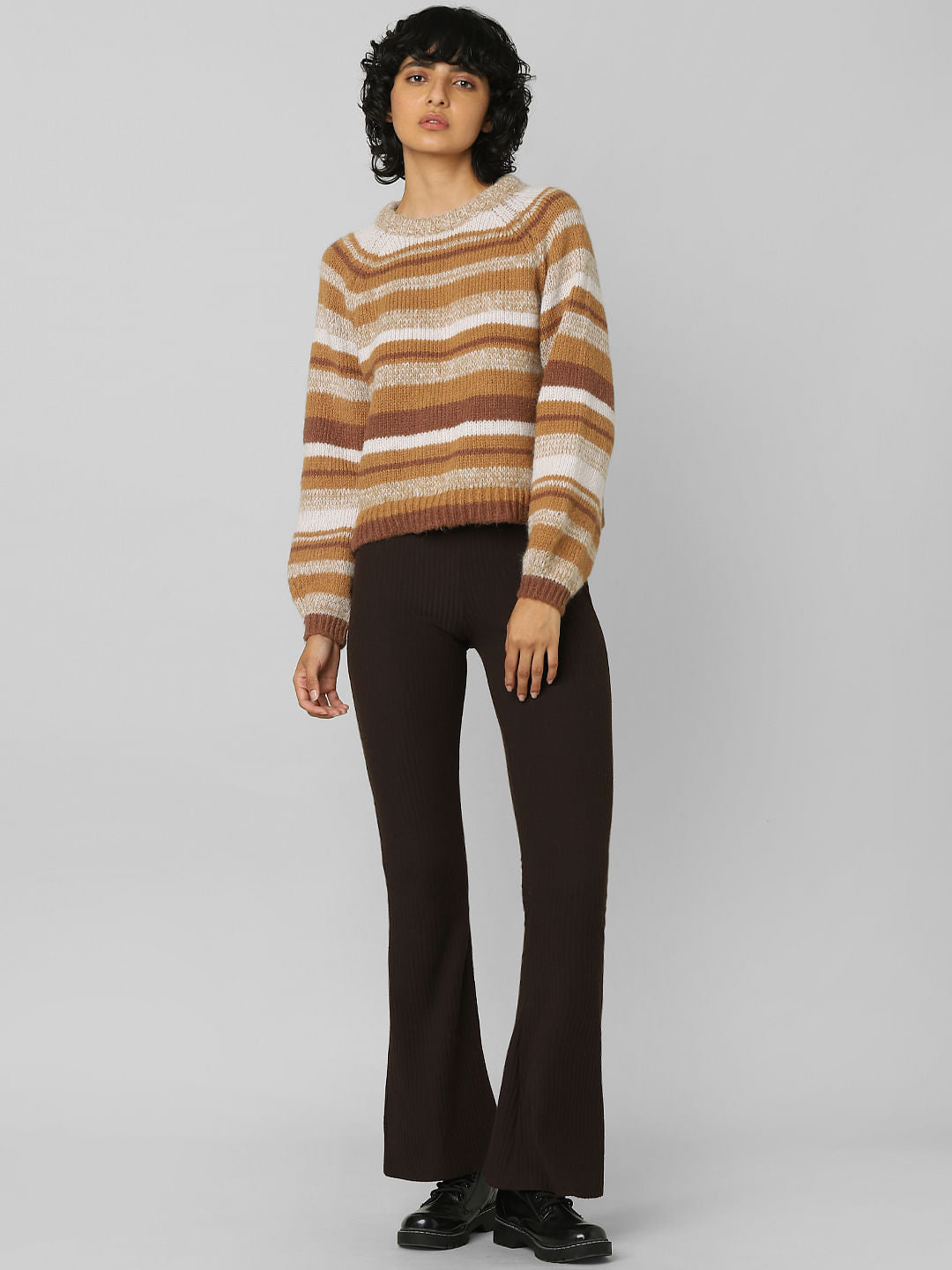 Brown Striped Pullover