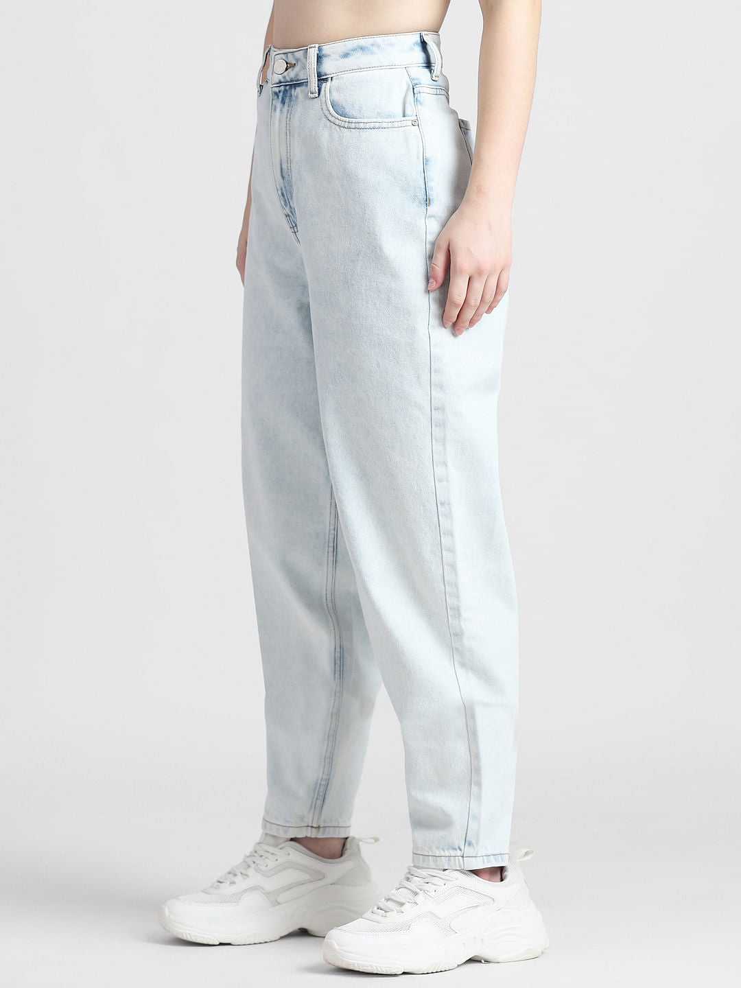 Light Blue High Rise Mom Fit Jeans