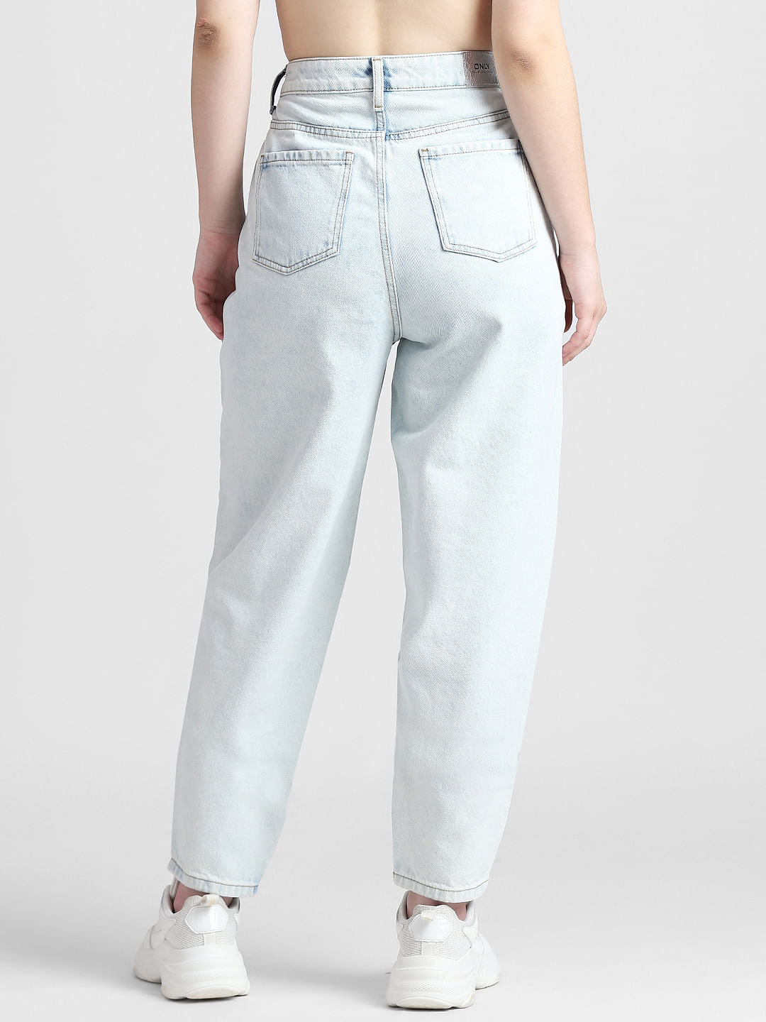 Light Blue High Rise Mom Fit Jeans