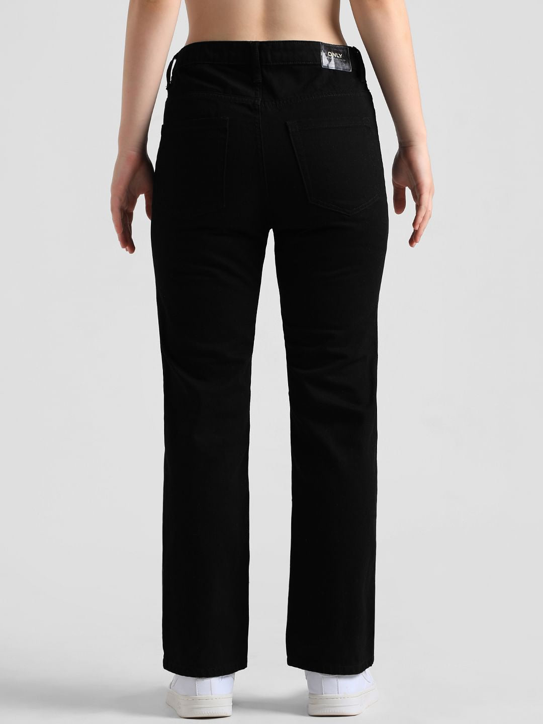 Black Mid Rise Slim Flared Jeans