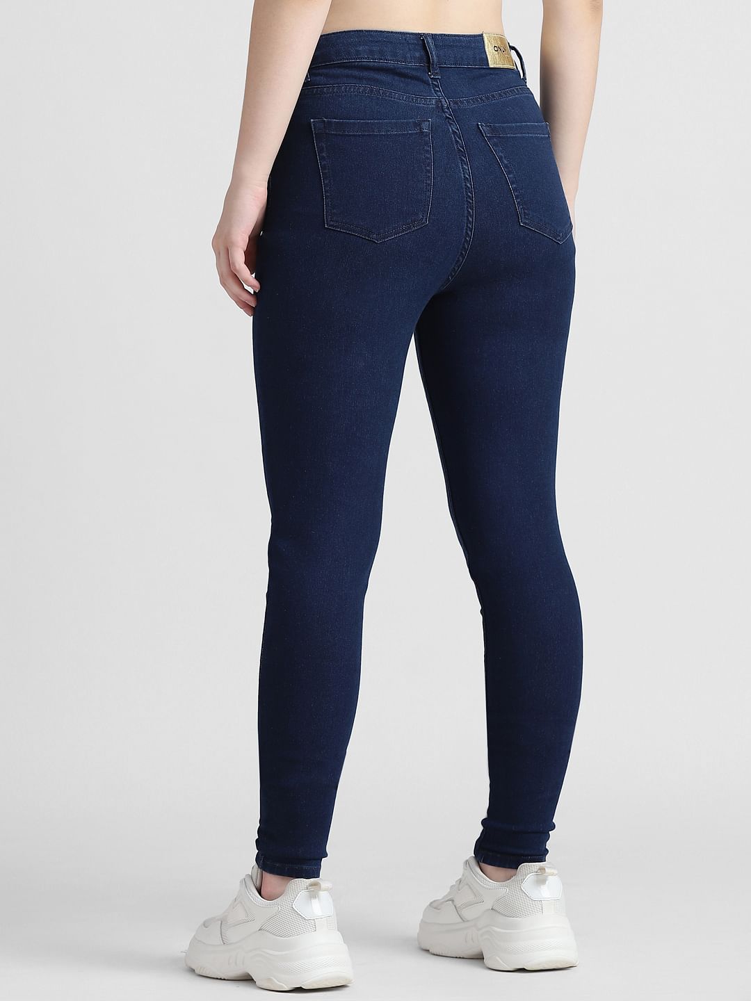 Dark Blue Mid Rise Piper Skinny Fit Jeans
