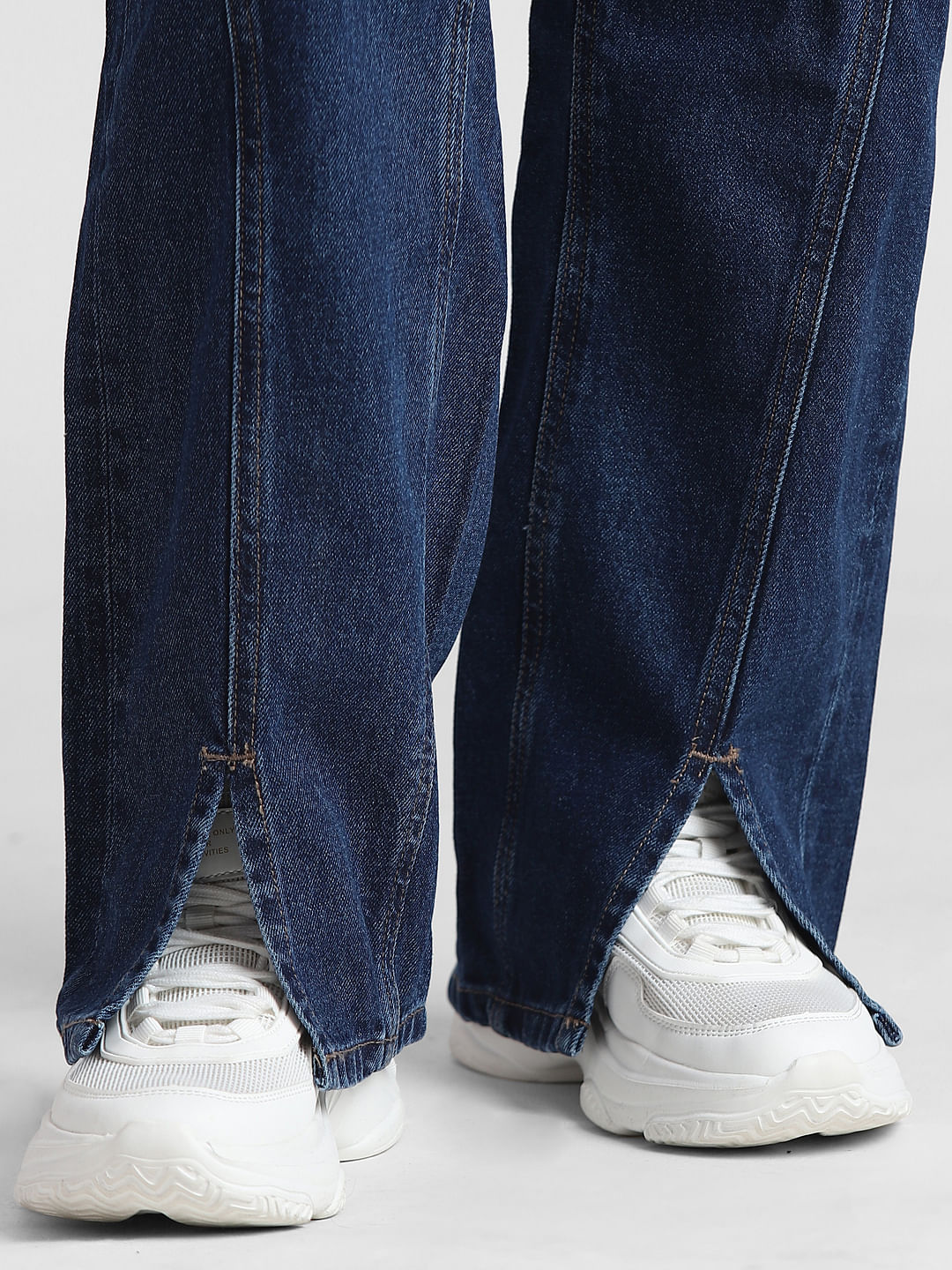 Dark Blue High Rise Wide Leg Jeans