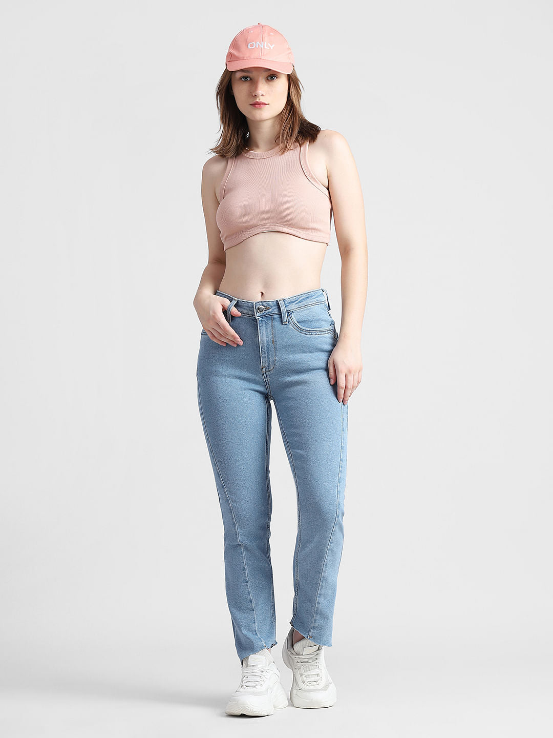 Light Blue Mid Rise Flared Fit Jeans