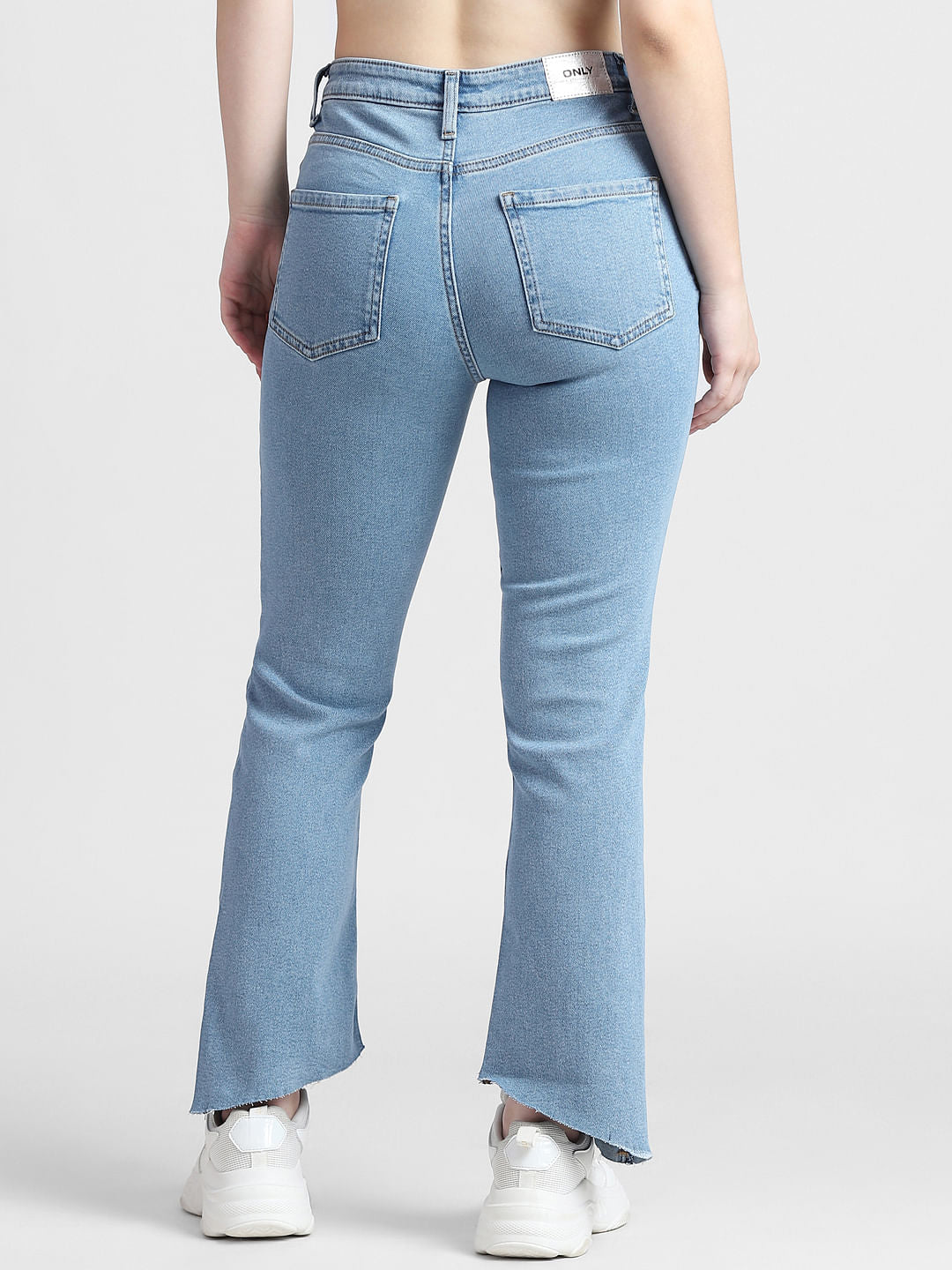 Light Blue Mid Rise Flared Fit Jeans