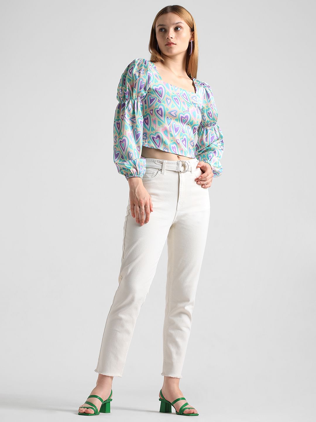 White Mid Rise Slim Fit Jeans