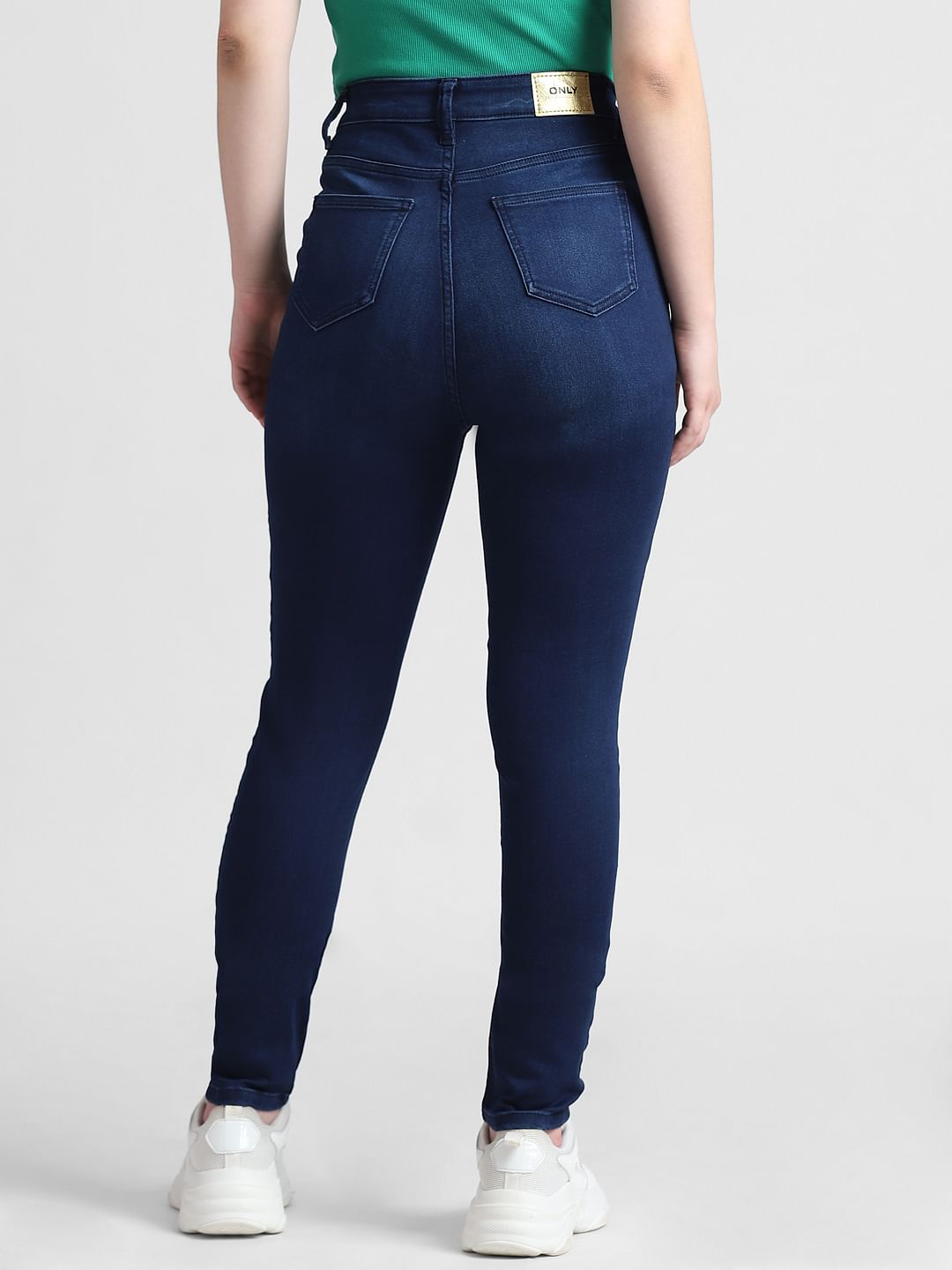 Dark Blue High Rise Skinny Fit Jeans