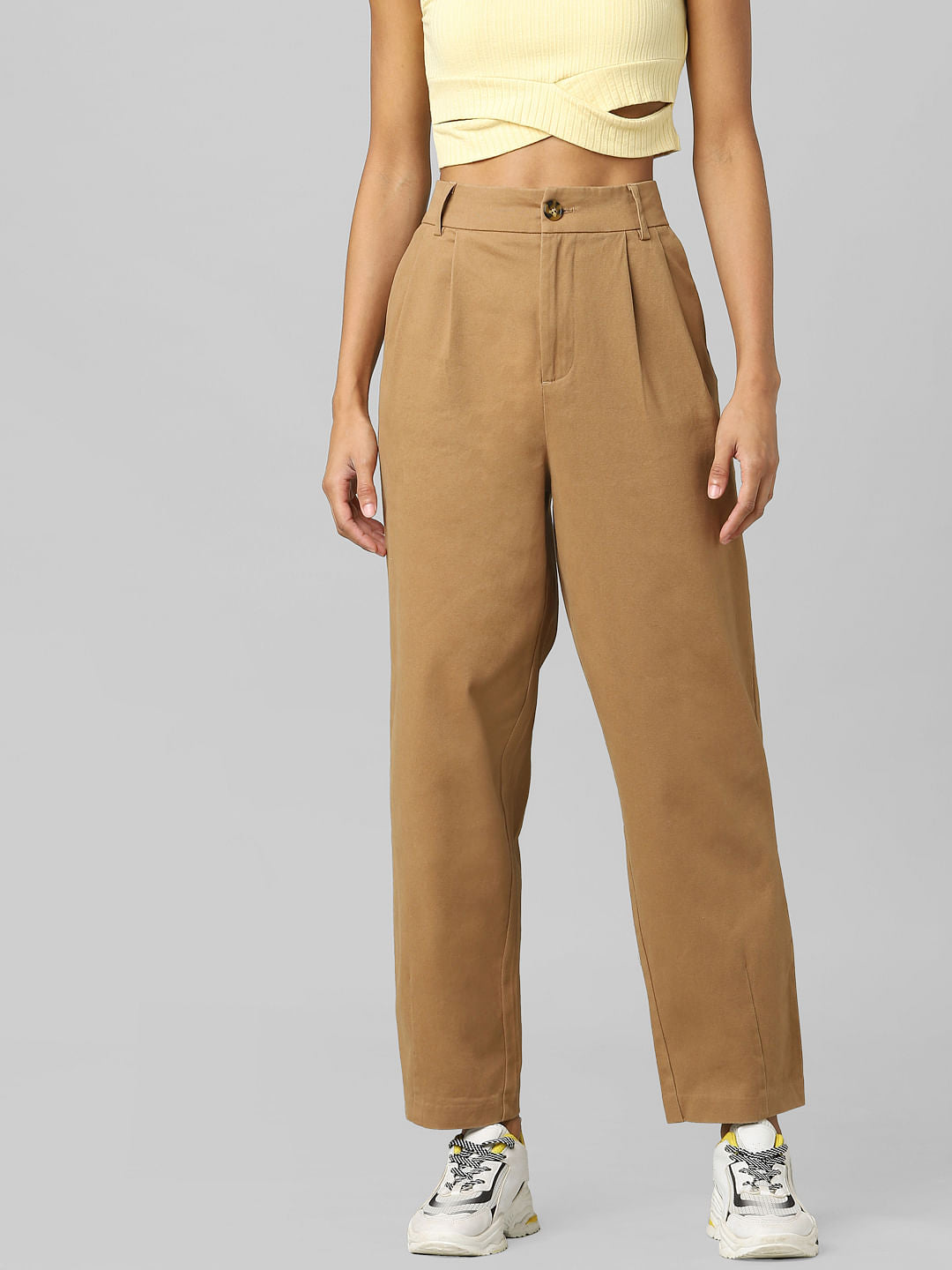 Brown High Rise Chino Pants