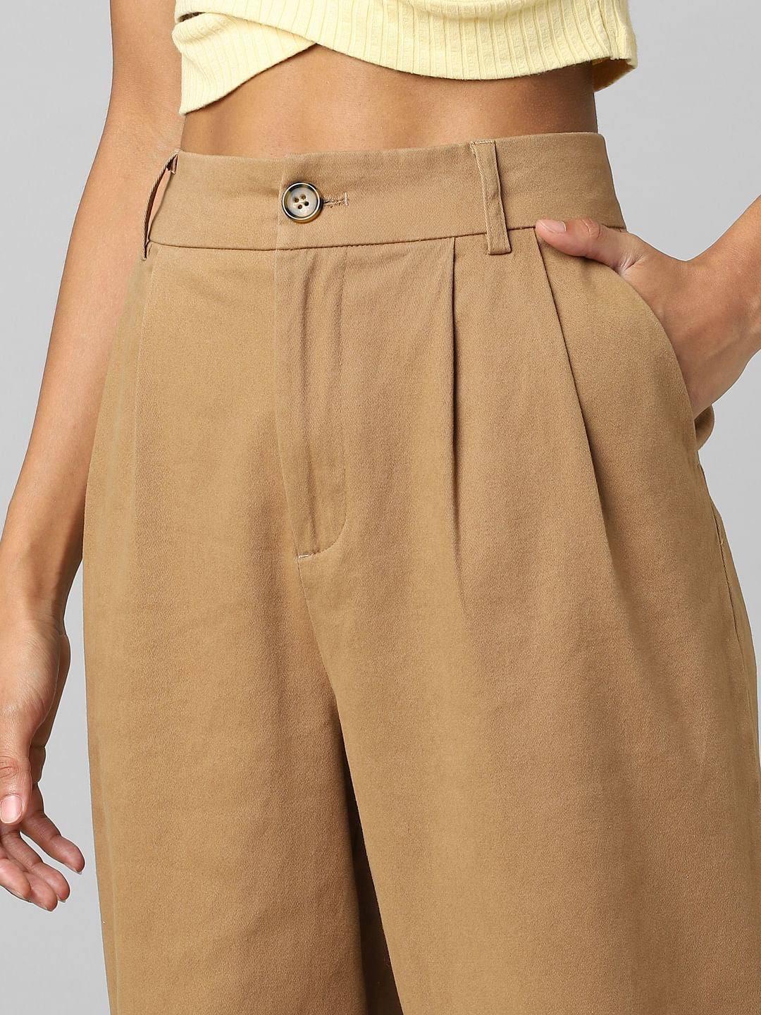 Brown High Rise Chino Pants