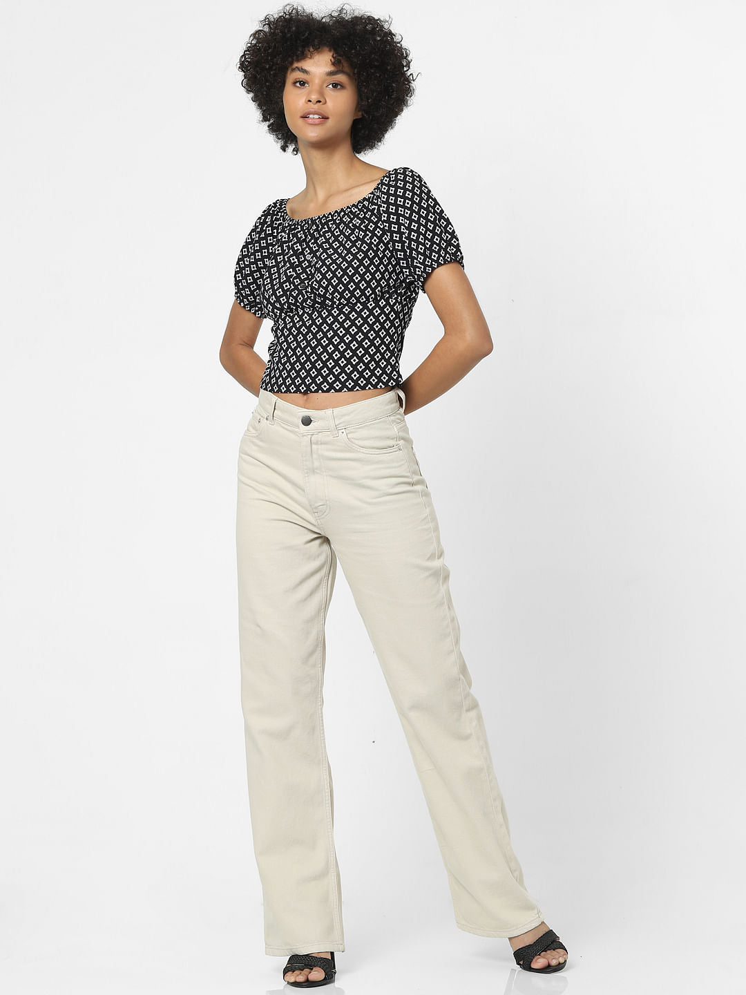 Black All Over Print Top